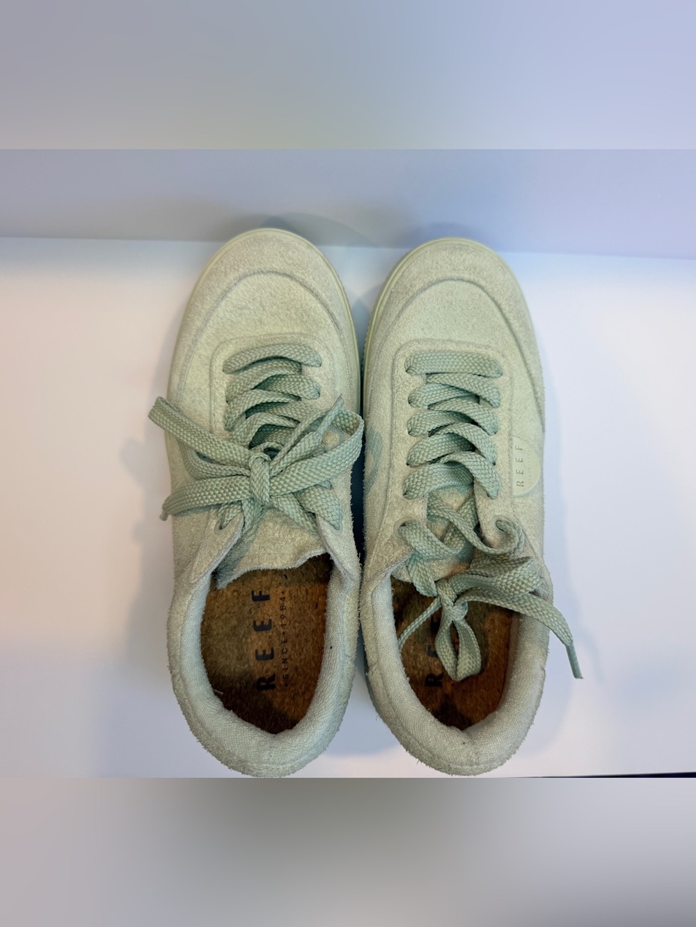 Reef Women’s Suede Lace-Up Sneakers in Mint